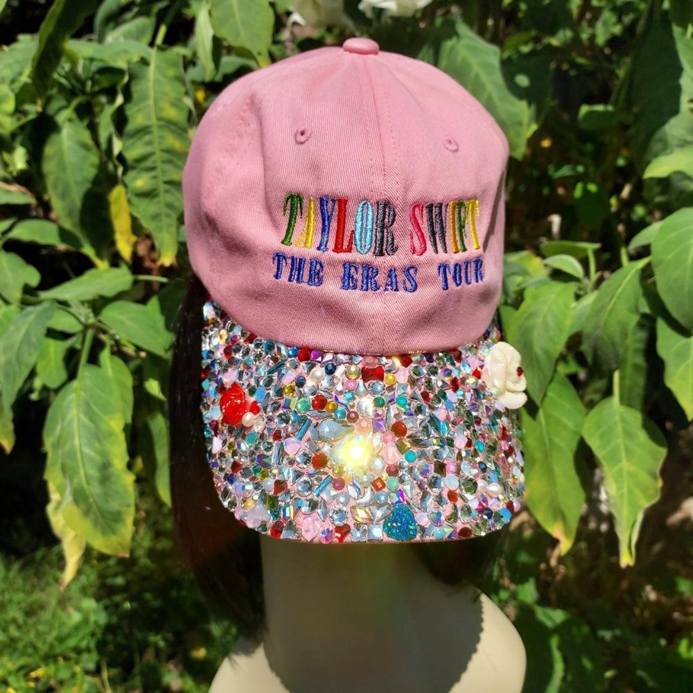 Pink Swarovski Crystal Taylor Swift Eras Tour Hat